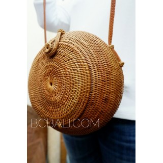 round circle design handmade hand woven ata grass rattan bali